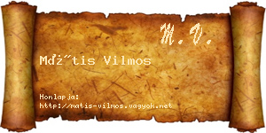 Mátis Vilmos névjegykártya