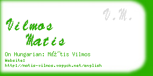 vilmos matis business card